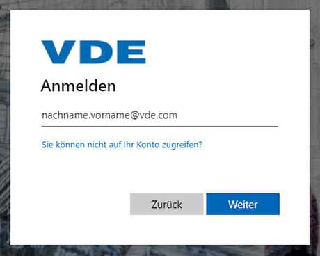 VDE login and password - VDE support